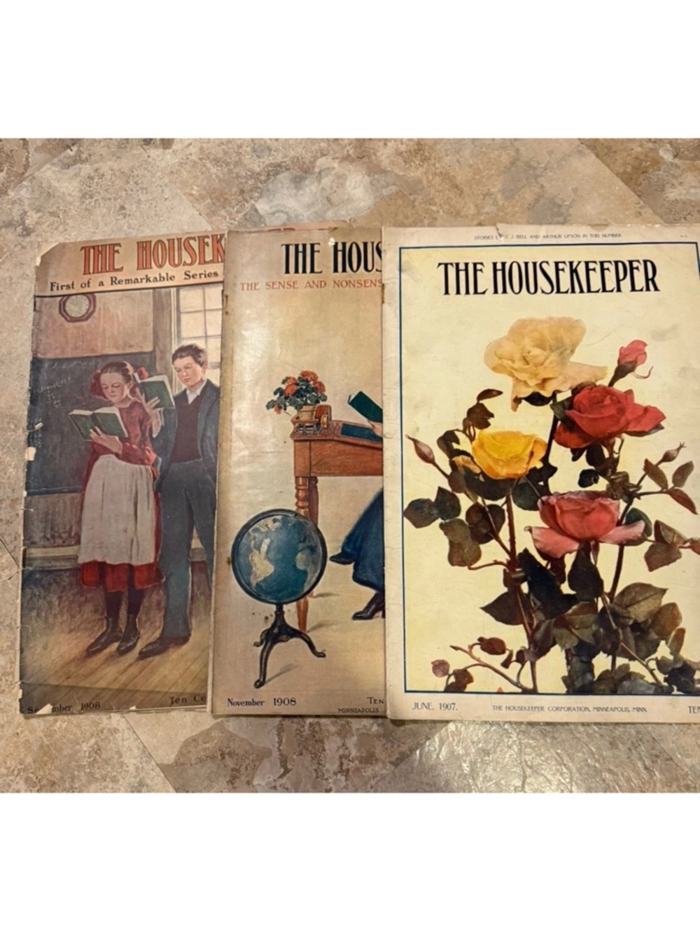 Vintage The Housekeeper Magazine Lot 1906-1908 Illustrated antique Ephemera